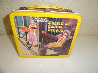 VINTAGE METAL LUNCH BOX RONALD MCDONALD SHERIFF OF CACTUS CANYON 1982 