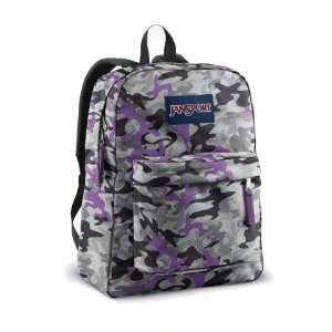  JANSPORT SUPERBREAK BACKPACK SCHOOL BAG   Purple Leaf Camo 