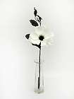 Stylish Tall Black and White Magnolia Flower Artificial Stem 71cm