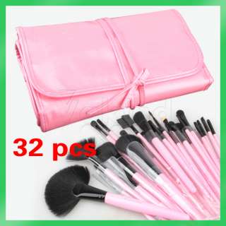   Eyeshadow Blusher 32 Pcs Makeup Brushes Set Cosmetic Pink Case  