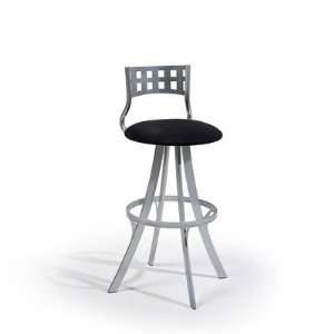  Leo 24 Barstool Metal Finish Stainless, Fabric Embroid 