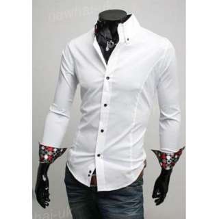 Fashion1 Mens Man Men Clothing Slim ButtonDown White Long Dress Shirt 