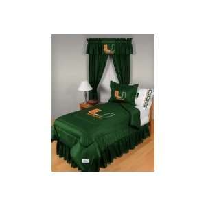  Miami Hurricane Queen Sports Room Bedding Set Solid or 