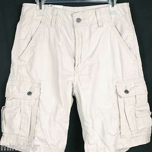   Light Khaki/Off White Cargo Shorts Mens NWT Various Sizes  