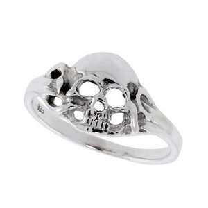  Sterling Silver Torn Skull Ring (Available in Sizes 6 to 