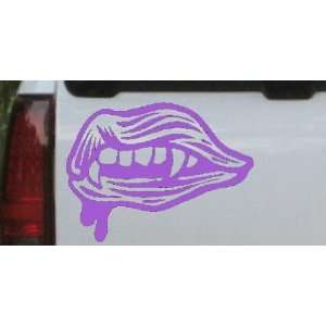  Vampire Mouth Fangs Lips Car Window Wall Laptop Decal 