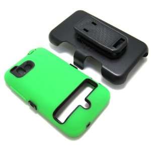  Case Cover and Belt Clip Holster, Green Silicone and Black Inner 