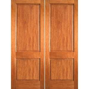   72x96 (6 0x8 0) Pair of 2 Panel Solid Mahogany Interior Doors