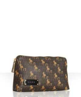 brown signature Lamb Union cosmetic zip case   up to 