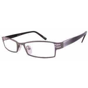   Stainless Steel Eyeglass Frames with Acetate Temples Fs112 Gun Color