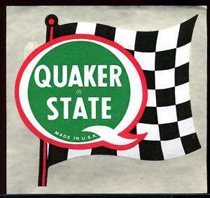 Vintage Quaker State Oil Drag Race Car Hot Rod Sticker  