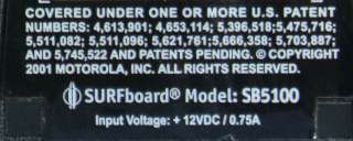 Motorola Surfboard SB5100 Cable Modem Next Generation Router   Works 