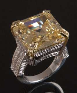 Judith Ripka canary crystal and diamond Montana ring   up to 