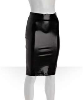 LnA black shiny stretch nylon pencil skirt  