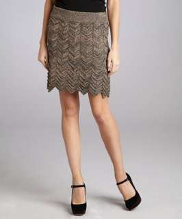 Missoni gold metallic wave stripe knit skirt  