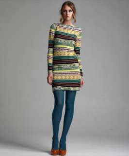 Missoni yellow mixed stripe wool blend knit dress   up to 70 