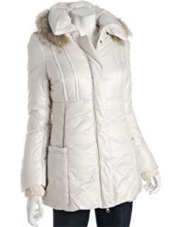 Mackage ivory quilted Willow fur trimmed hooded jacket   up 
