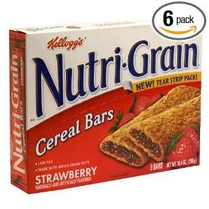 Nutri Grain Cereal Bars, Strawberry, 8 Count Bars (Pack of 6)  
