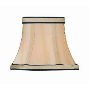 Lite Source CH5195 5 5 Inch Lamp Shade, Gold Sateen with Black Trim