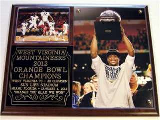   Mountaineers 2012 Orange Bowl Champ NCAA Big East Photo Plaque BCS