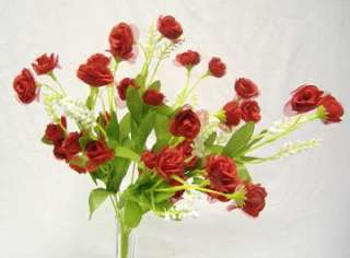 36 RED Silk Mini Open Roses Wedding Favor Flowers  