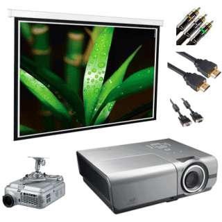 PC Optoma TH1060P Projector Home Theater Bundle 92 Electric Screen 