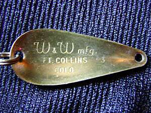 FT Collins, CO BRASS SPINNER LURE FISHING *W&W Mfg* OLD  
