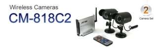 2x Wireless A/V Camera surveillance System Outdoor NV *  