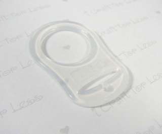 25 Clear Silicone MAM Ring Pacifier Holder Clip Adapter  