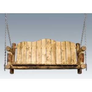   Glacier Country Log Lawn Swing with Chains Patio, Lawn & Garden