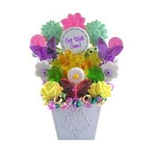 Get Well Flower Box Lollipop Bouquet  Grocery & Gourmet 