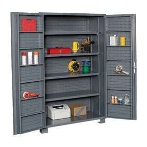   Cabinet With Louvered Panels And Shelves Deep Door