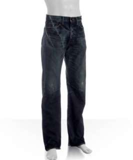 PRPS dark wash distressed button fly jeans  