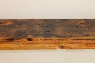 189 worm wood barn beam rustic log shelf, 1800s, primitive reclaimed 