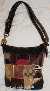   Holiday Patchwork Duffle, Leather & Suede Handbag w Dust Bag  
