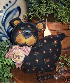 Primitive Black Teddy Bear Doll Ornie Pattern #446  