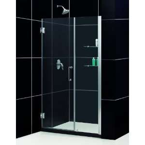   51â Adjustable Shower Door with Glass Shelves, Chr