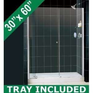 Complete Shower Enclosure  ALLURE Glass Shower Door Chrome Finish 