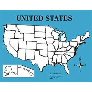   ENTERPRISES INC. WIPE OFF MAP UNITED STATES 22 X 28 