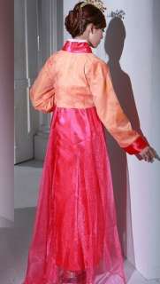 Korean Modern Traditional Elegant Peach Hanbok Dress  