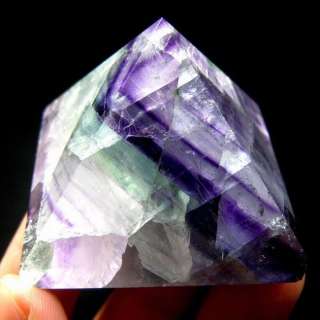 Rainbow Fluorite Crystal Pyramid Carving flp40id0121  