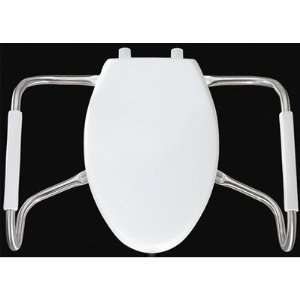 Elongated Solid Plastic Toilet Seat with STA TITE and Steel Safety 