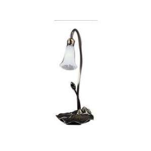 Meyda 14043 Lily 1 Light Accent Lamp w/ White Shade