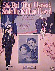 THE PAL THAT I LOVED Antique Piano Sheet Music 1924  