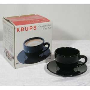  Krups Cappuccino Cup Set of 2   5 oz. Black Kitchen 