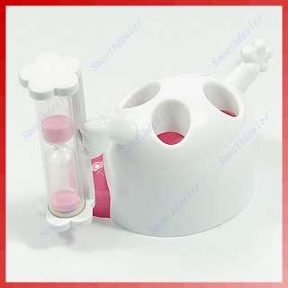 Cute Sandglass Home Family Toothbrush Holder Stand Pink  