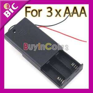 Plastic Storage Box Case Holder for 3 X AAA 3A Cells Battery with 6 