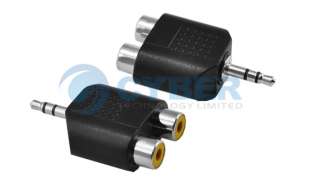 5mm Audio Jack Out Plug to 2 RCA Splitter Adapter  