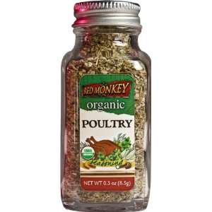 Red Monkey Organic Poultry Seasoning, 0.4 Ounce Bottles (Pack of 6)