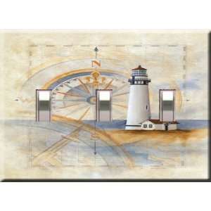  Lighthouse Navigation Decorative Triple Light Switchplate 